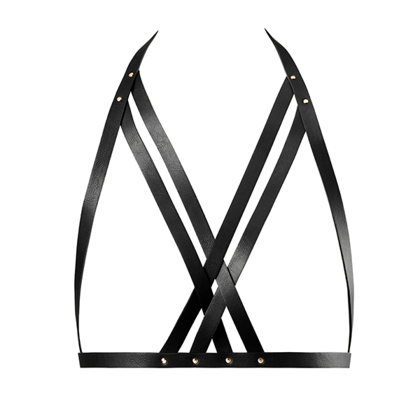 Uprząż jak stanik - Bijoux Indiscrets Maze Halter Bra Harness Czarny