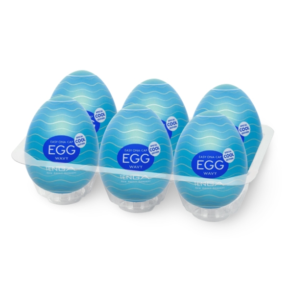 Tenga - Zestaw 6-Jednorazowych Masturbatorów Chłodzących Egg Wavy II Cool Edition