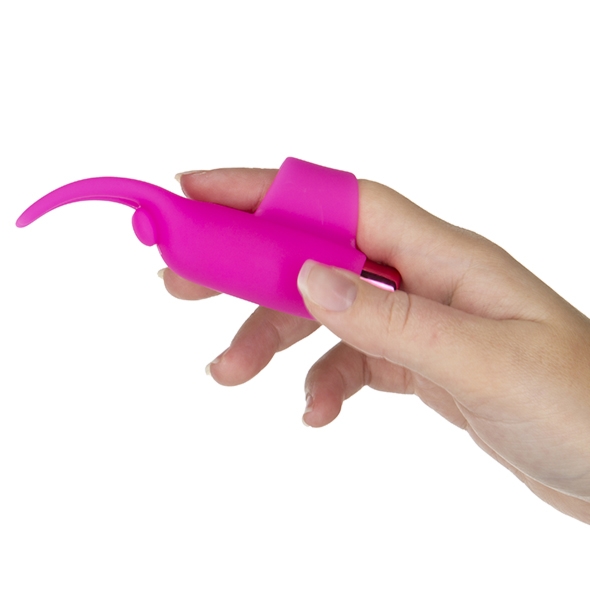 Wibrator na palec - PowerBullet Teasing Tongue With Mini Bullet 9 Functions Różowy