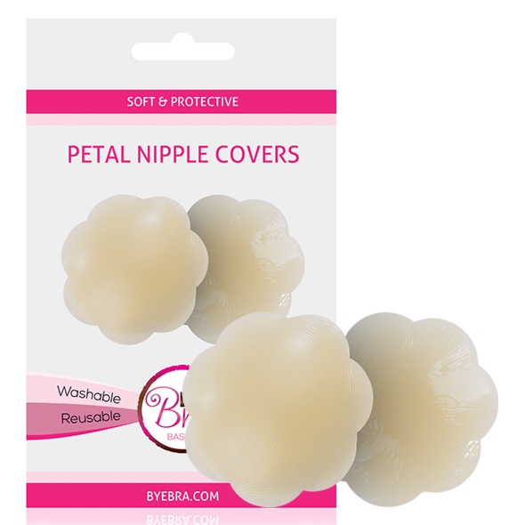 Silikonowe osłonki na sutki  z bio żelem - Bye Bra Petal Nipple Covers - Cieliste