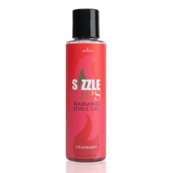 Żel rozgrzewający - Sensuva Sizzle Lips Warming Edible Gel 125 ml Truskawka