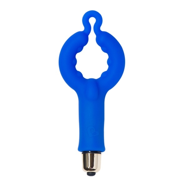 Pierścień wibrujący ze stymulatorem łechtaczki - Rocks-Off 4US 7-Speed niebieski