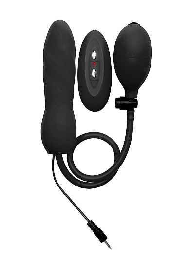 Ouch! - Pompowane dildo analne wtyczka - Inflatable Vibrating Silicone