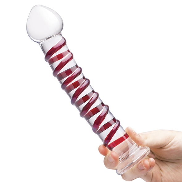 Duże spiralne dildo szklane - Glas Mr. Swirly Dildo 25,5 cm