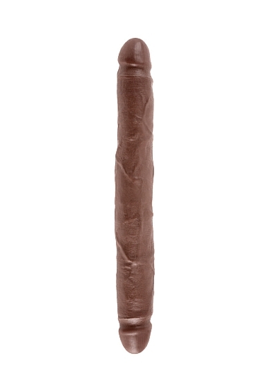 Pipedream King Cock - dildo Vaginalno-Analne PODWÓJNE brązowe PVC - slim 31cm (12")