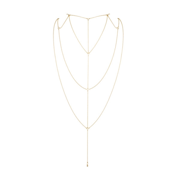 Ozdoba z łańcuszków na dekolt lub plecy - Bijoux Indiscrets  Magnifique Back & Cleavage Chain  Złoty