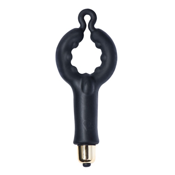 Pierścień wibrujący ze stymulatorem łechtaczki - Rocks-Off 4US 7-Speed czarny