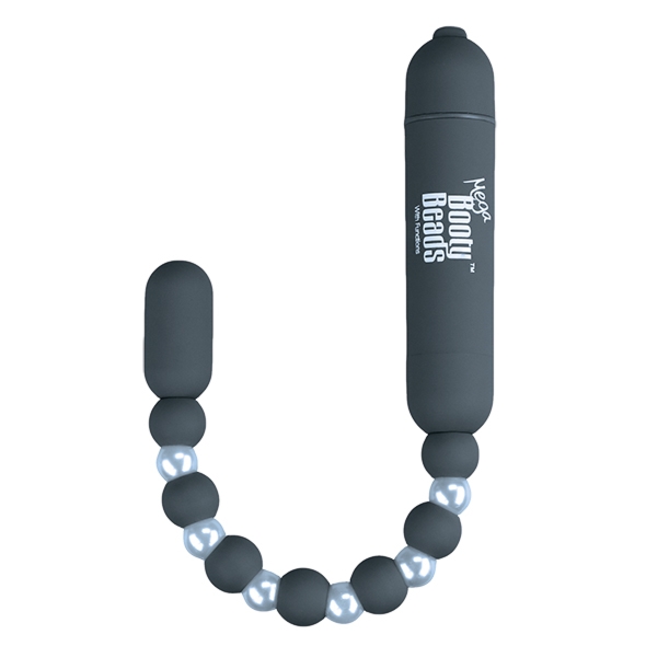 Elastyczne wibrujące kulki analne - PowerBullet Mega Booty Beads with 7 Functions Szary