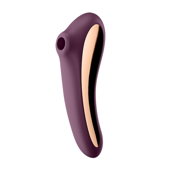Wibrator i masażer powietrzny 2w1 - Satisfyer Dual Kiss Insertable Air Pulse Vibrator Fioletowy