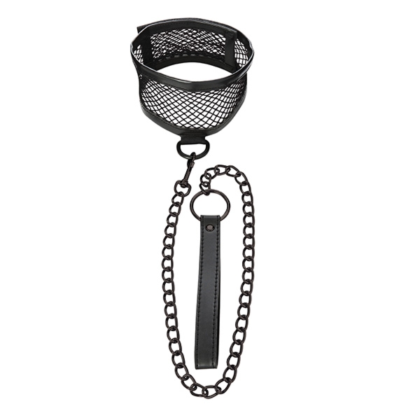 Smycz i obroża z siateczką - S&M Fishnet Collar and Leash  
