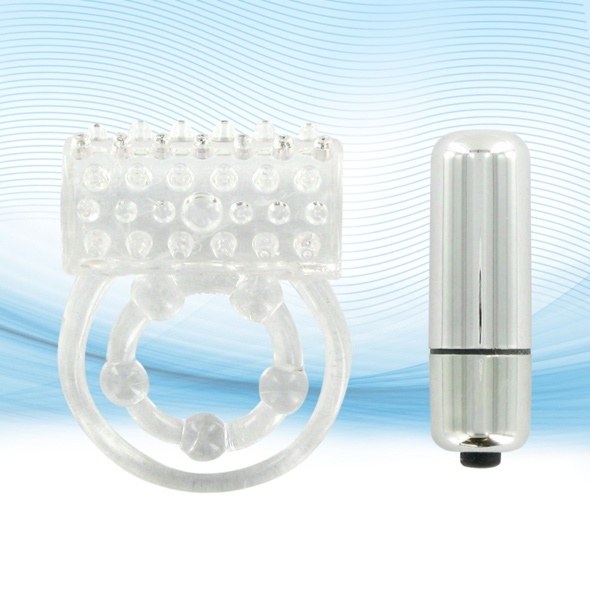 Pierścień na członka z wibracjami - XLsucker Vibrating Clit Flicker Cockring