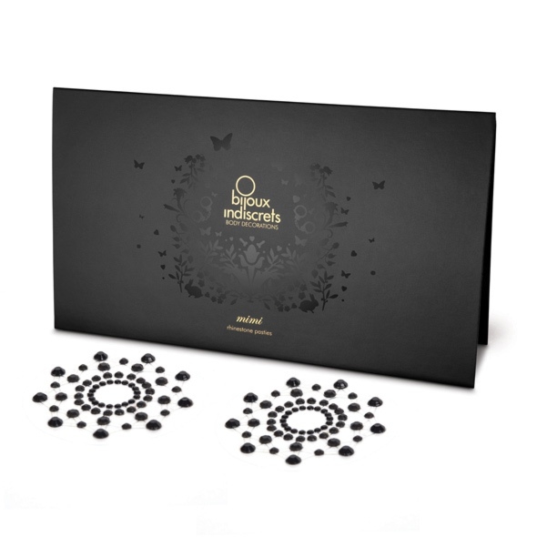 Diamentowe ozdoby na sutki i ciało - Bijoux Indiscrets Mimi okręgi czerń
