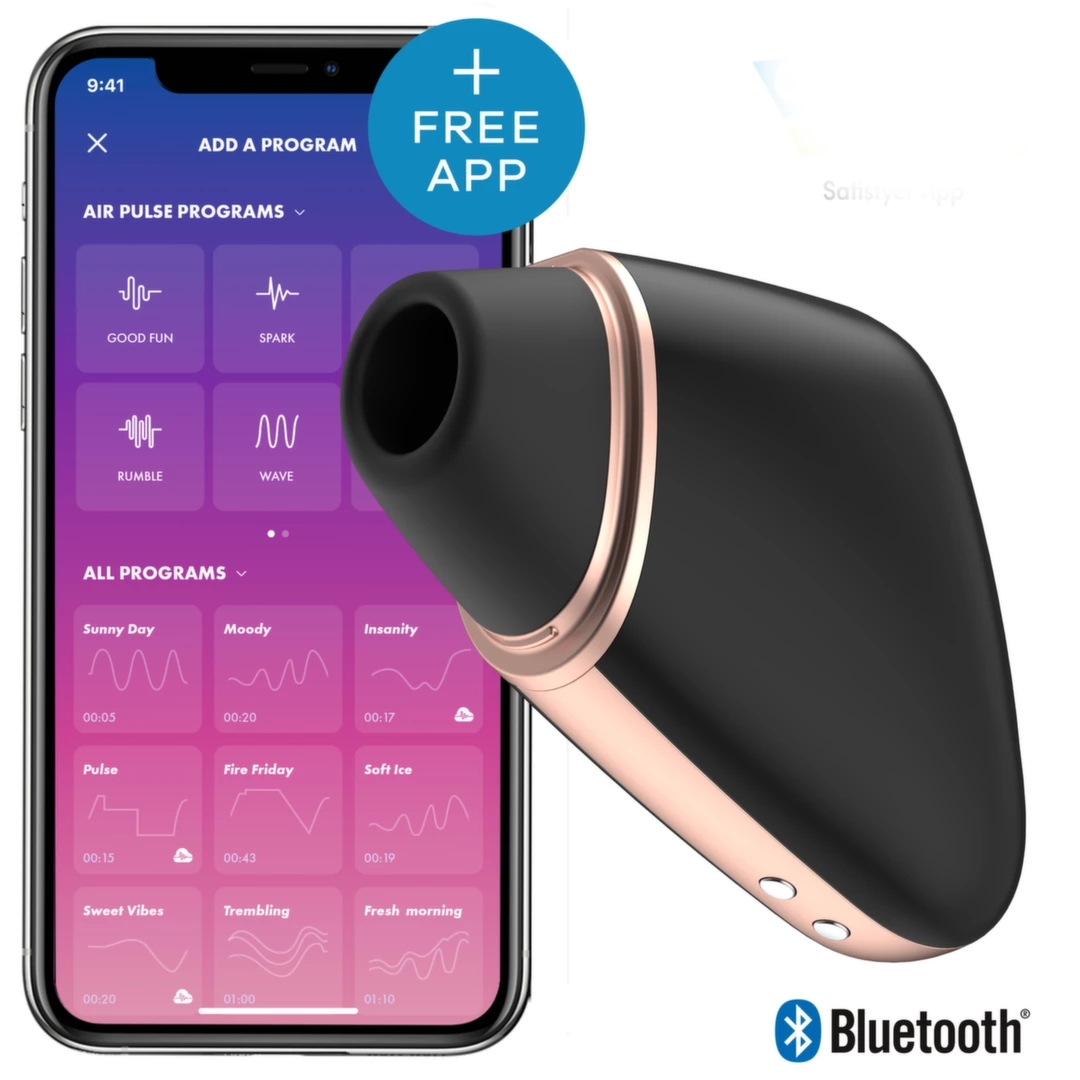 Satisfyer Love Triangle Black - Model z systemem Air Pulse i Bluetooth