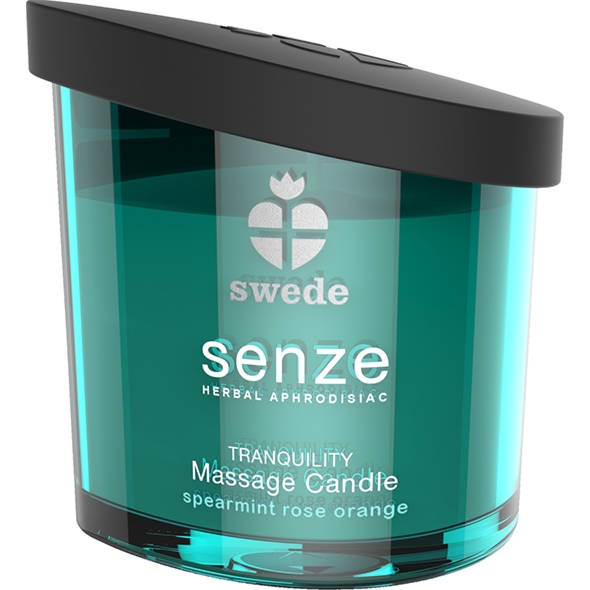 Świeca do masażu erotycznego - Swede Senze Massage Candle  Mięta + Róża + Pomarańcza