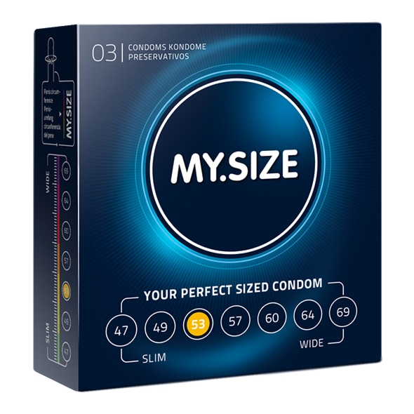 Dopasowane prezerwatywy - My Size Natural Latex Condom 53mm 3szt