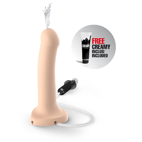 Dildo z wytryskiem do strap-on - Semi-Realistic Squirting Dildo Cum L Wanilia