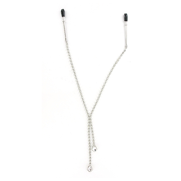 Zaciski na sutki z kryształkami - Sportsheets Midnight Teardrop Nipple Clips