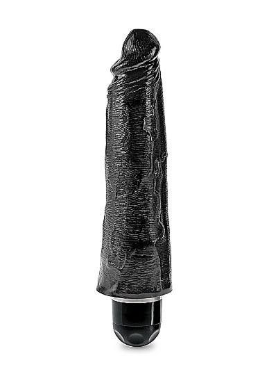 Pipedream King Cock - dildo realistyczne WIBRACJE duży CZARNE PVC - 21cm (8