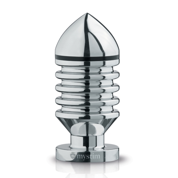 Bipolarny Plug analny elektroseks z aluminium medycznego - Mystim Hector Helix Buttplug rozmiar L
