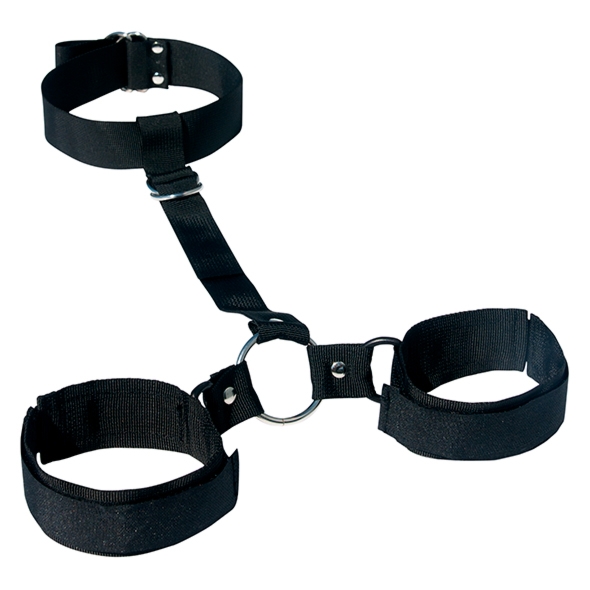 Kajdanki z obrożą - S&M Shadow Neck and Wrist Restraint