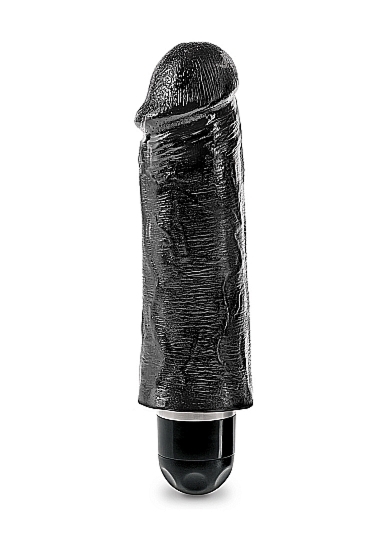 Pipedream King Cock - dildo realistyczne CZARNE, wibracje, PVC - 13cm (5