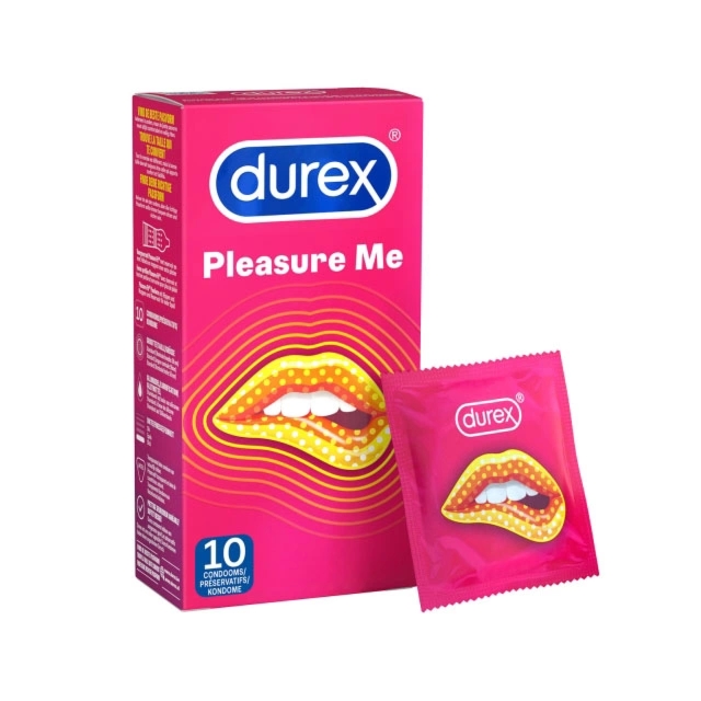 Durex Pleasure Me 10 szt. - prezerwatywy prążkowane i wypustkowane