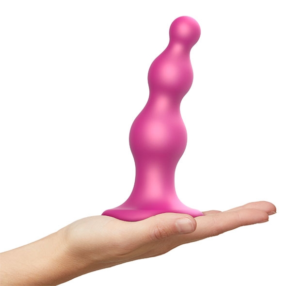 Dildo z kulkami z przyssawką do uprzęży - Strap-On-Me Dildo Plug Beads Raspberry Pink M