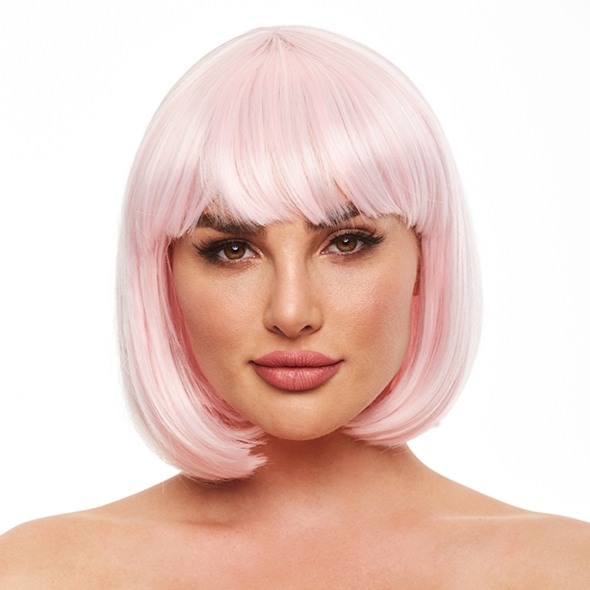 Pleasure Wigs - Różowa Peruka Krótka Świecąca W Ciemności Pruik Cici