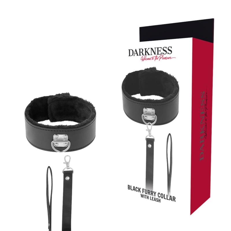 Darkness Kołnierz Neoprenowy Czarny z Tytanowym Łańcuchem 6 Otworow