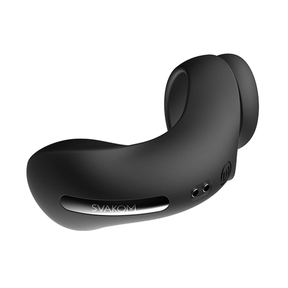 SVAKOM - PODWÓJNY WIBRUJĄCY PIERŚCIEŃ NA PENISA CZARNY
