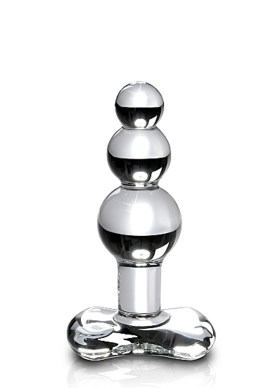 Pipedream Icicles - Plug Dildo szklany No. 47 przezroczysty kulkowy 10,5 cm