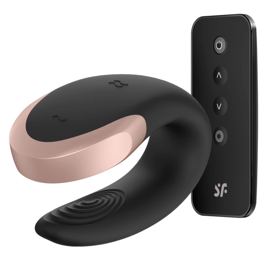 Satisfyer Double Love Black - model dla par, sterowanie aplikacją i pilotem