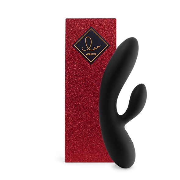 Wibrator króliczek - FeelzToys Lea Vibrator Medium Glitter Czarny