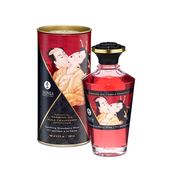 Olejek stymulujący rozgrzewający - Shunga Aphrodisiac Warming Oil 100 ml Truskawka