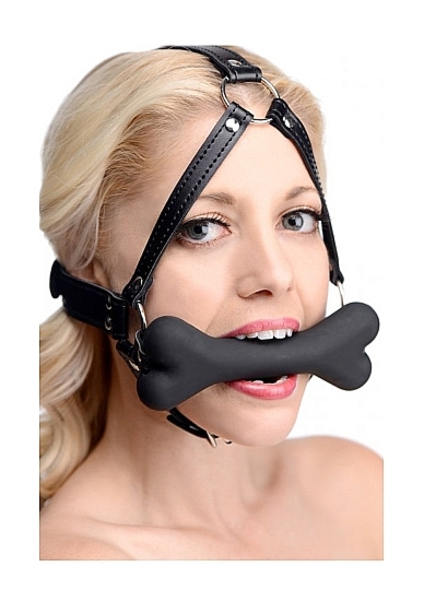 XR Brands Master Series - KNEBEL do ust psia kość PASKI na głowę