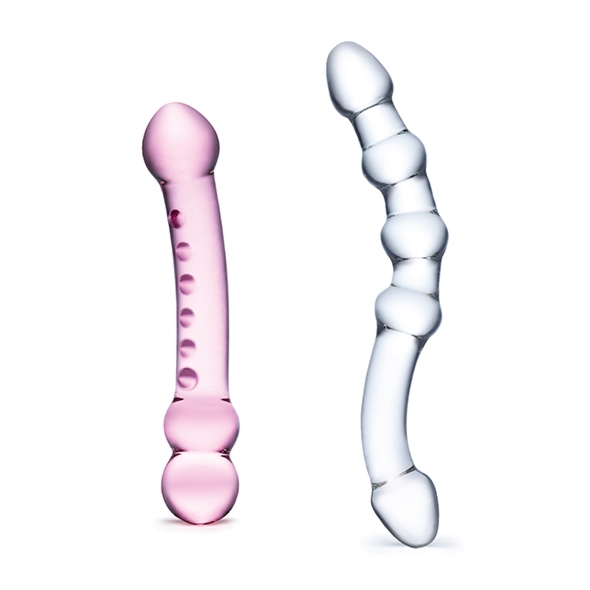 Zestaw dildo szklanych - Glas Pleasure Set Double Pleasure Glass Dildo Set