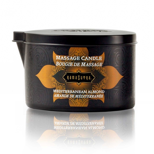 Świeca zapachowa do masażu  bez parfiny - Kama Sutra Massage Candle Migdały i Czereśnia - duża 170gram