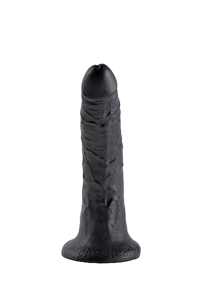 Pipedream King Cock - dildo realistyczne DUŻE miękkie, CZARNE PVC - 20cm (7")