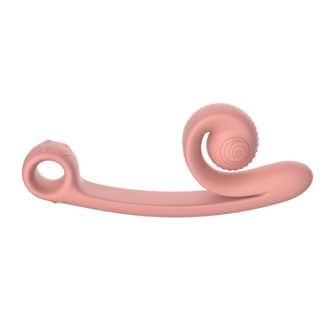 Snail Vibe Curve Peach - dwusilnikowy model z funkcją Slide'n'Roll, silikon