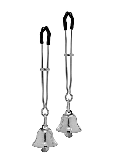 XR Brands Master Series - Zaciski na sutki KLIPSY z dzwoneczkiem