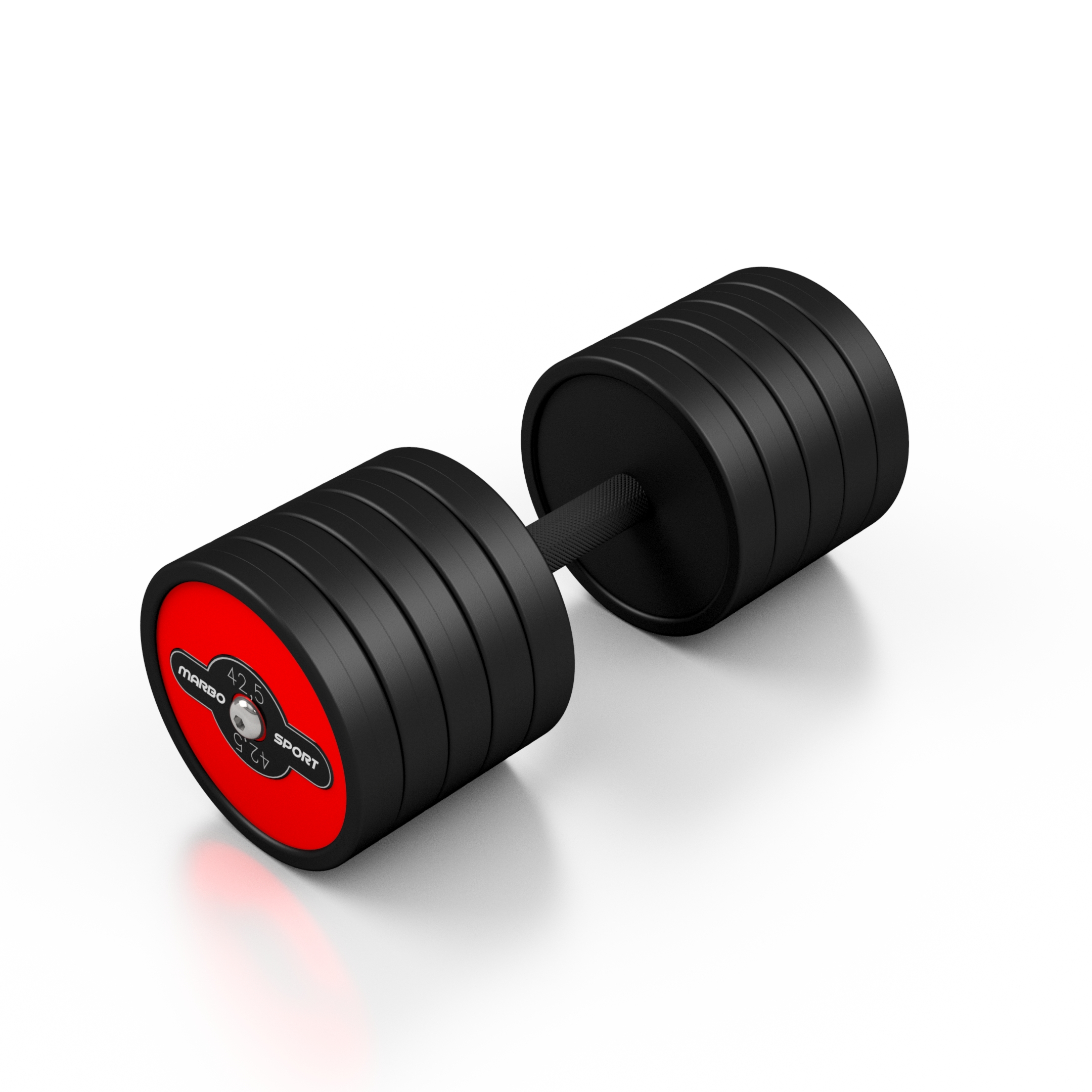 Hantla stalowa gumowana 42,5 kg czerwony po�ysk - Marbo Sport