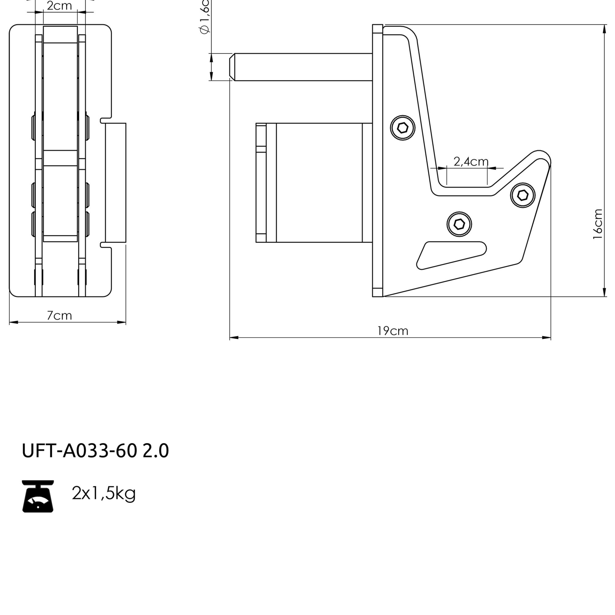 Uchwyty na sztang� do klatek RIG COMPACT 60x60 - UpForm