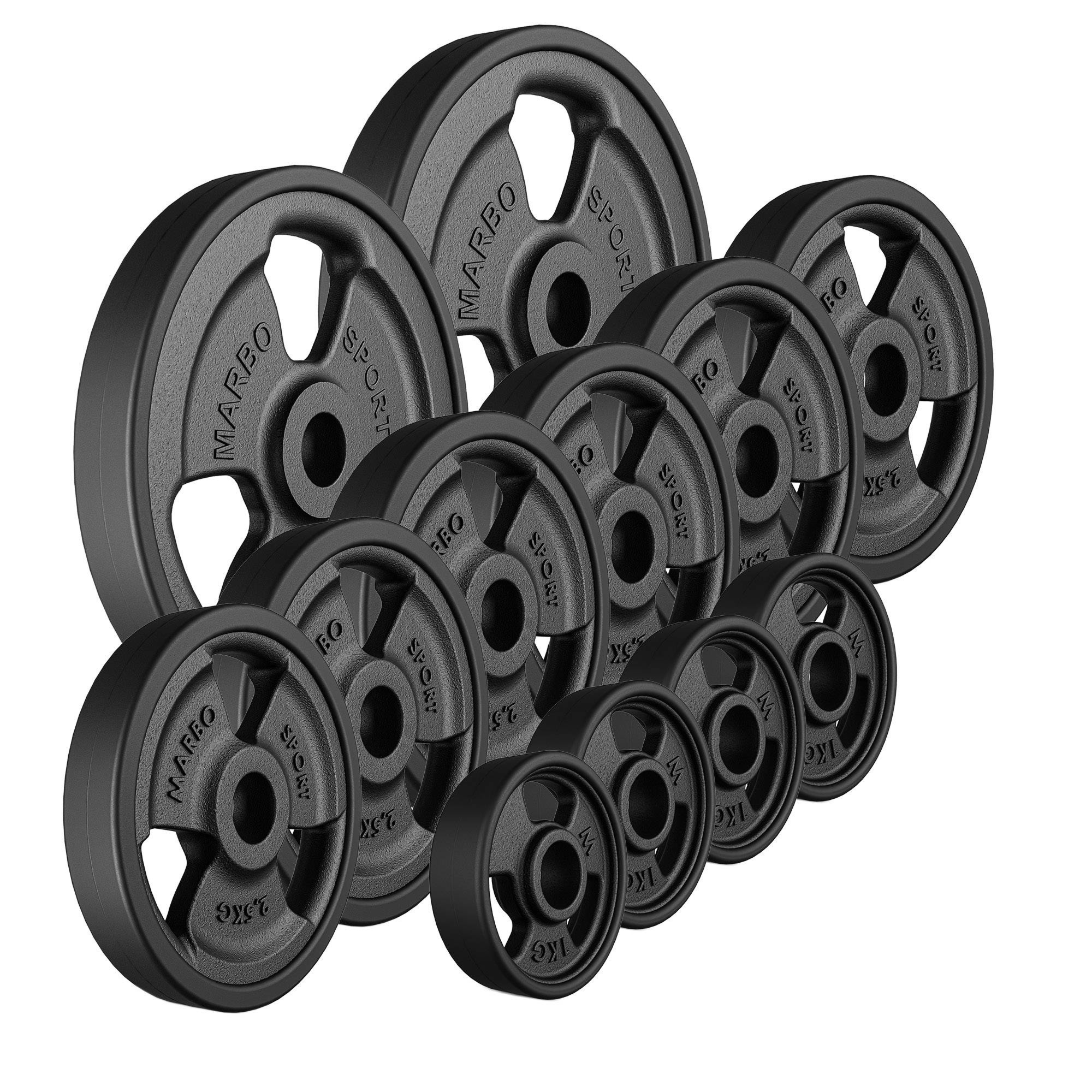 Zestaw obci��e� gumowanych 29 kg / 2 x 5 kg + 6 x 2,5 kg + 4 x 1 kg - Marbo Sport