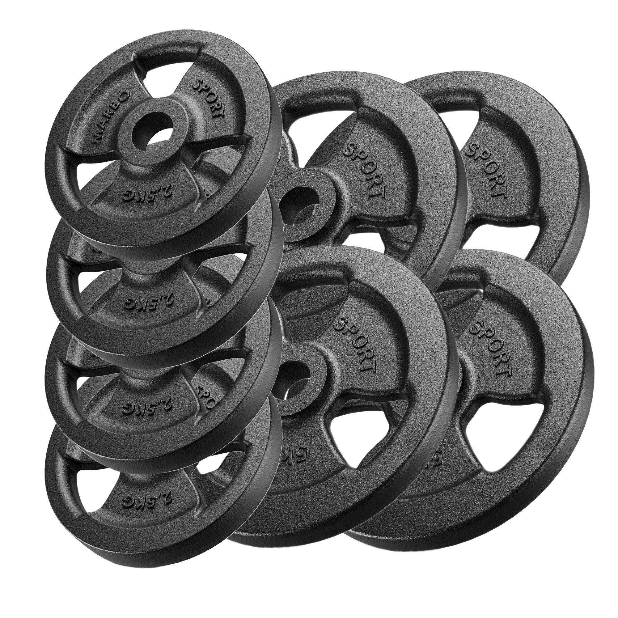 Zestaw obci��e� �eliwnych kierownica 30 kg / 4 x 5 kg + 4 x 2,5 kg - Marbo Sport