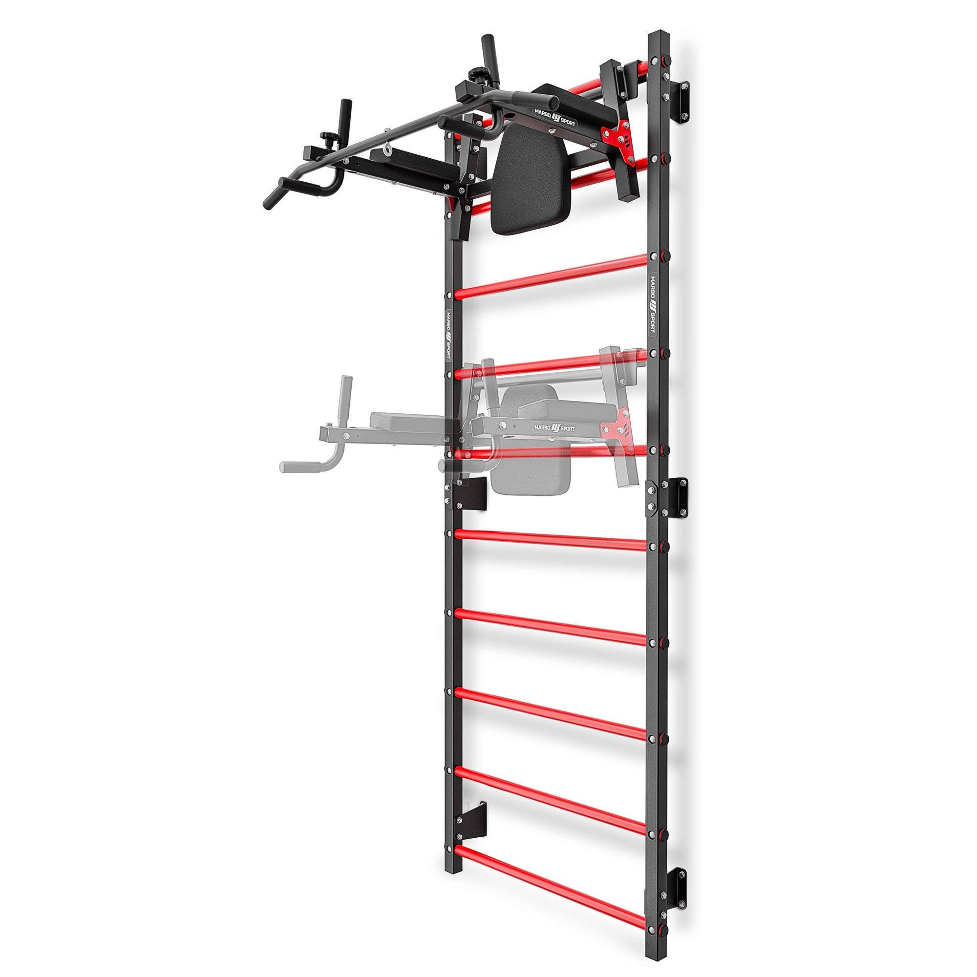 Zestaw MHU1 | Drabinka gimnastyczna metalowa MH-U204 + por�cz i dr��ek 2w1 MH-U205 - Marbo Sport
