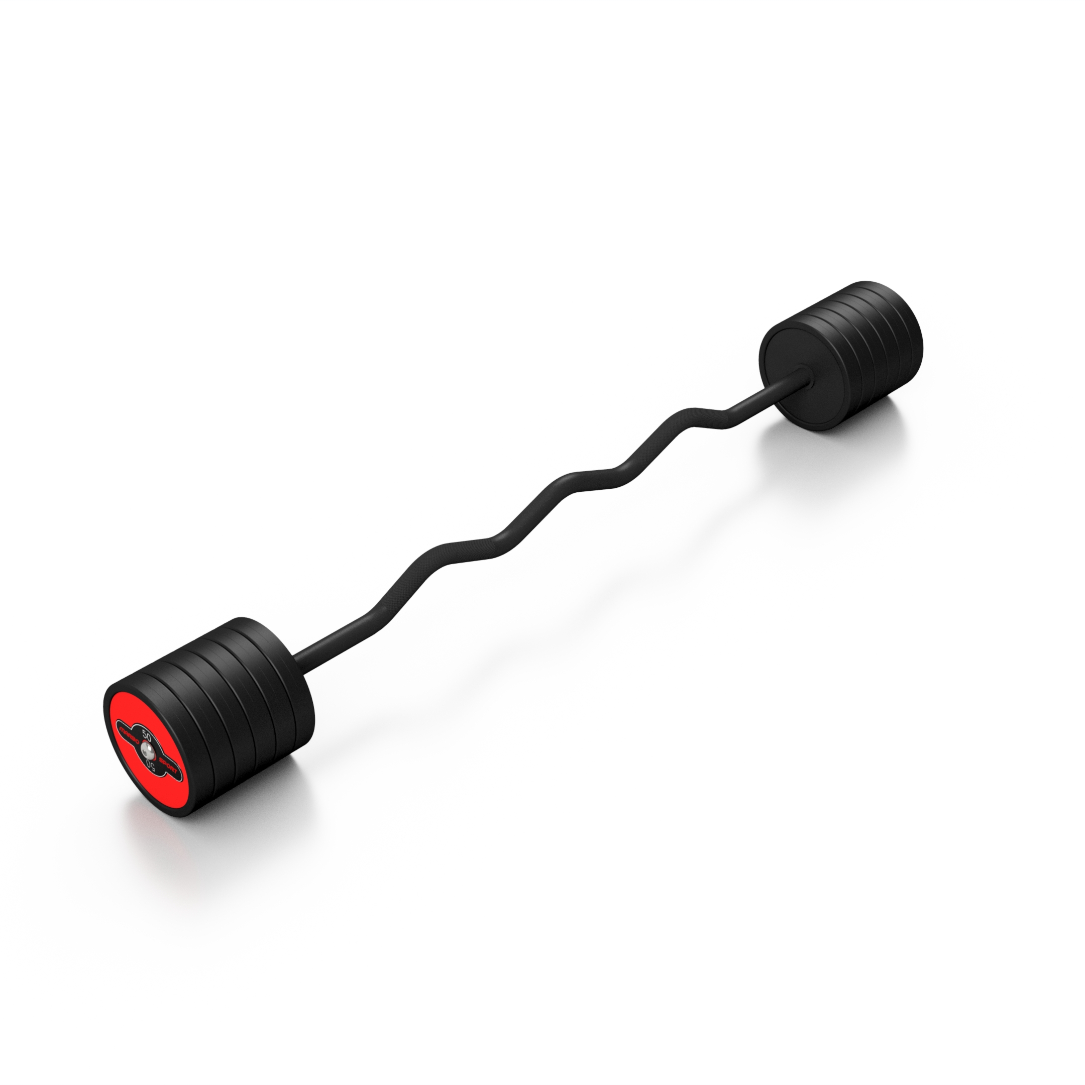 Sztanga gumowana �amana 50 kg czerwony po�ysk - Marbo Sport
