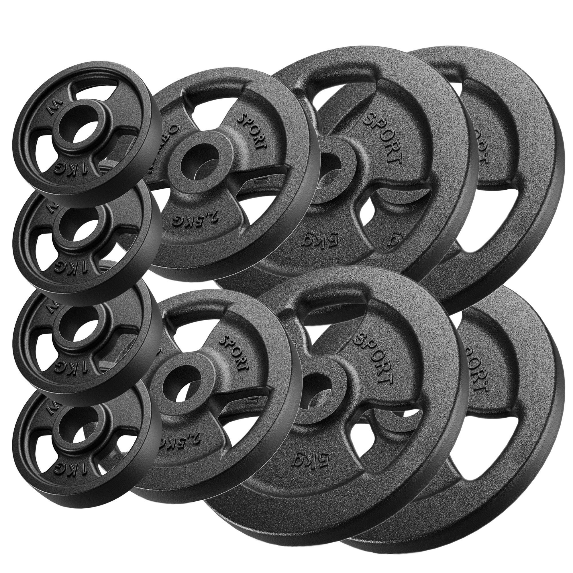 Zestaw obci��e� �eliwnych kierownica 29 kg / 4 x 5 kg + 2 x 2,5 kg + 4 x 1 kg - Marbo Sport