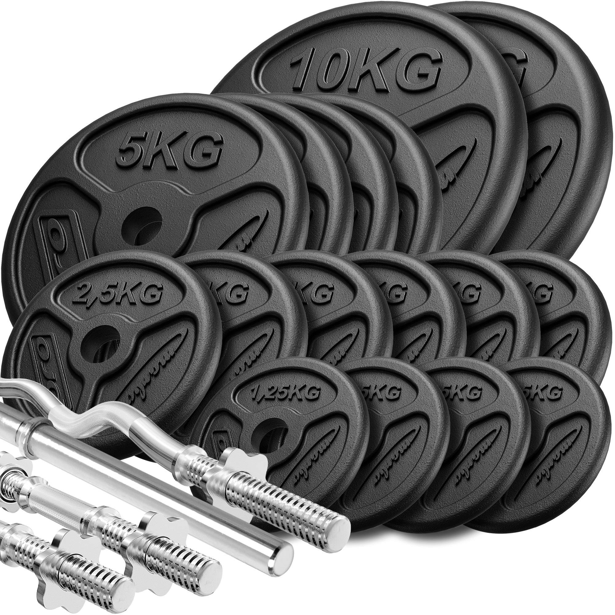 Zestaw gryf�w wzmocnionych i obci��e� slim 83 kg - Marbo Sport