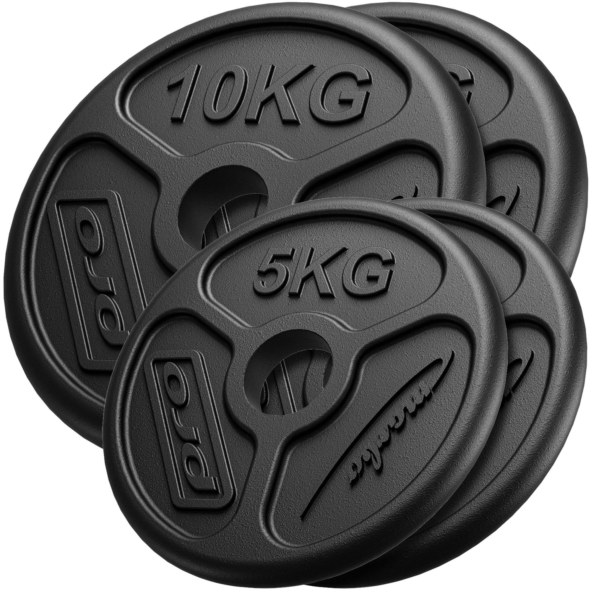 Zestaw obci��e� �eliwnych olimpijskich 30 kg / 2 x 10 kg + 2 x 5 kg - Marbo Sport