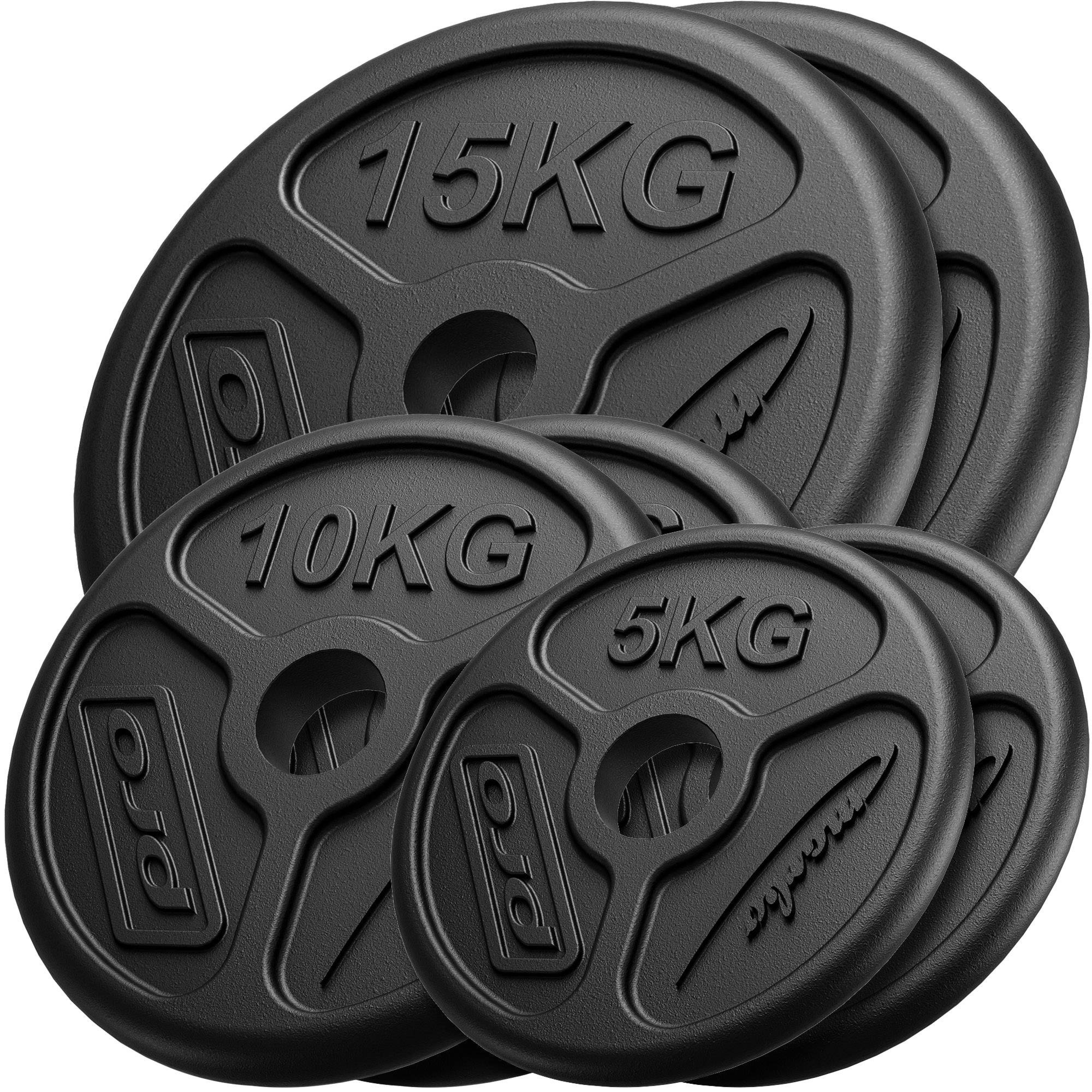 Zestaw obci��e� �eliwnych olimpijskich 60 kg / 2 x 15 kg + 2 x 10 kg + 2 x 5 kg MW-2x15KG_2x10KG_2x5KG-OLI - Marbo Sport